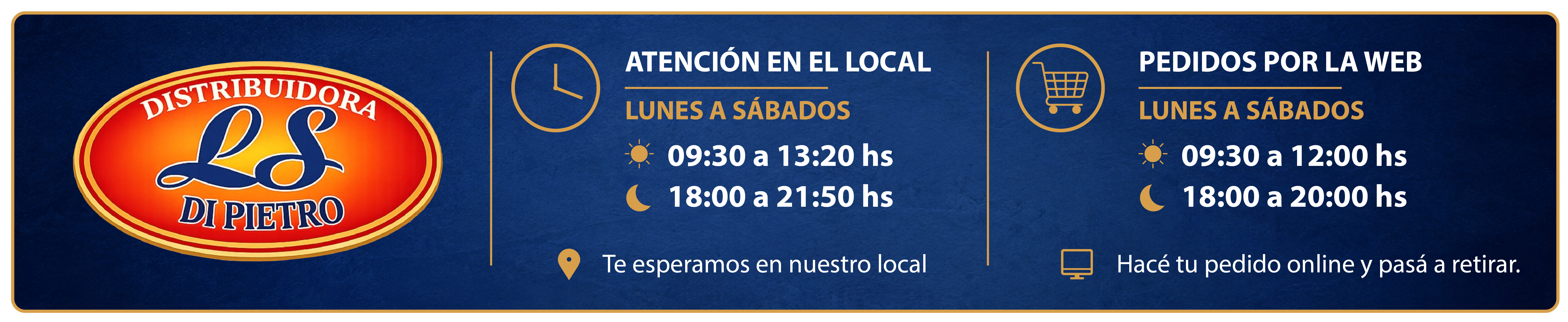 Horarios de atención y pedidos online